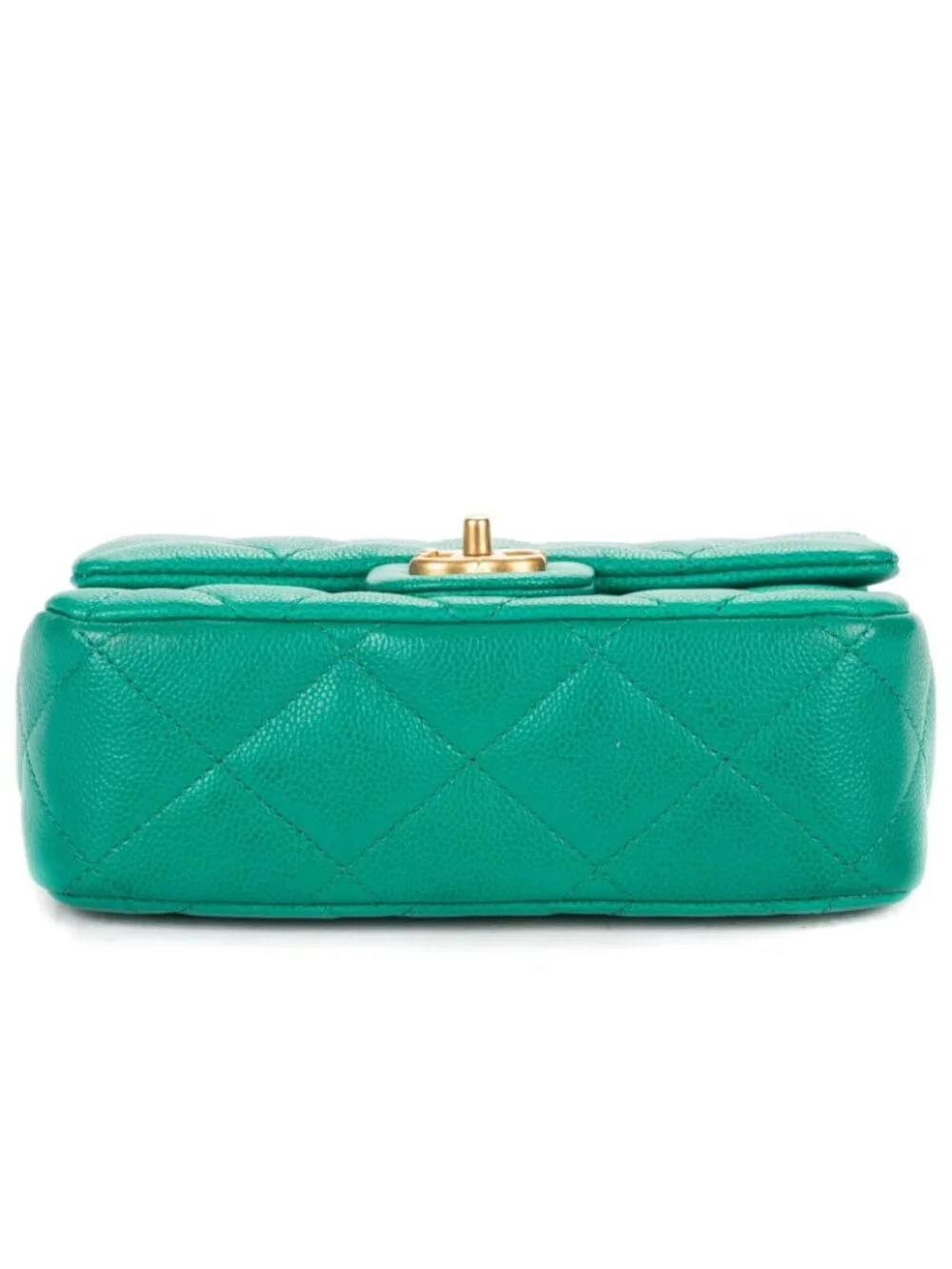 Chanel Mini Sweetheart Crush Flap Bag Green Quilted Caviar Leather